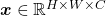 \boldsymbol{x} \in \mathbb{R}^{H \times W \times C}
